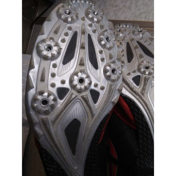 Saucony Racing Men's size 12.5 red black spitfire sprint spike running shoes - Picture 7 of 8